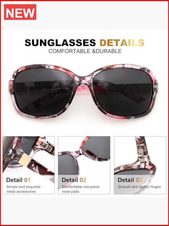 Polarized Square Wraparound Sunglasses UV400 Retro Vintage main image 7